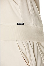 TOM FORD Lightweight Lounge Zip Hoodie in Ivory, view 3, click to view large image.