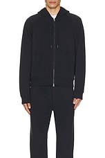 TOM FORD Vintage Garment Dyed Zip Hoodie in Space Blue, view 3, click to view large image.