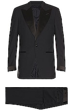 TOM FORD Super 120's Plain Weave Atticus Evening Suit in Ink, view 1, click to view large image.