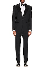 TOM FORD Super 120's Plain Weave Atticus Evening Suit in Ink, view 6, click to view large image.