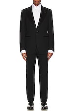 TOM FORD Super 120's Plain Weave Shelton Evening Suit in Black, view 7, click to view large image.