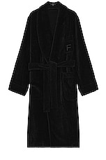 TOM FORD Towelling Shawl Collar Robe in Black, view 1, click to view large image.