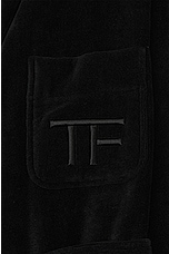 TOM FORD Towelling Shawl Collar Robe in Black, view 3, click to view large image.