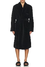 TOM FORD Towelling Shawl Collar Robe in Black, view 4, click to view large image.
