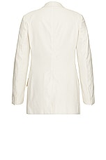 TOM FORD Silk Cotton Cannete Atticus Double Breasted Jacket in Ivory, view 2, click to view large image.