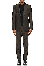 TOM FORD Yarn Dyed Mikado Shelton Suit in Green Wood, view 7, click to view large image.