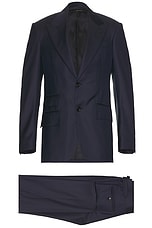 TOM FORD Super 110's Sharkskin Shelton Suit in Navy | FWRD