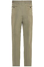 TOM FORD Fine Poplin Trouser in Olive, view 2, click to view large image.