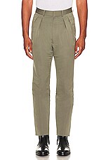 TOM FORD Fine Poplin Trouser in Olive, view 3, click to view large image.