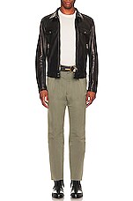 TOM FORD Fine Poplin Trouser in Olive, view 4, click to view large image.