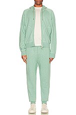TOM FORD Melange Brushed Back Sweatpants in Mint, view 5, click to view large image.