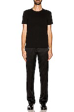 TOM FORD Silk Pajama Pants Wide Leg in Black, view 4, click to view large image.