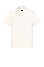 TOM FORD Toweling Polo in White, view 1, click to view large image.