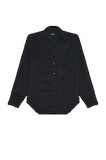 TOM FORD Garment Dyed Shirt in Navy, view 3, click to view large image.