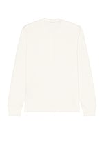 TOM FORD Long Sleeve Henley T-Shirt in White, view 2, click to view large image.