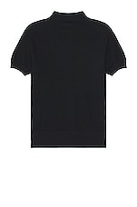 TOM FORD Silk Cotton Piquet Polo Ss Polo in Black, view 2, click to view large image.