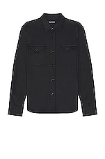 TOM FORD Silk Cotton Ls Shirt in Black, view 1, click to view large image.