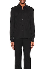 TOM FORD Silk Cotton Ls Shirt in Black, view 3, click to view large image.