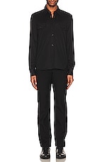 TOM FORD Silk Cotton Ls Shirt in Black, view 4, click to view large image.