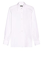 TOM FORD Poplin Day Shirt in White, view 1, click to view large image.