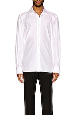 TOM FORD Poplin Day Shirt in White, view 3, click to view large image.