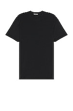 TOM FORD Lyocell Cotton Ss Crew Neck in Black, view 1, click to view large image.