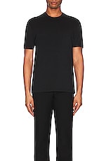 TOM FORD Lyocell Cotton Ss Crew Neck in Black, view 4, click to view large image.