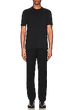 TOM FORD Lyocell Cotton Ss Crew Neck in Black, view 5, click to view large image.
