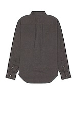 TOM FORD Viscose Sharkskin Fluid Fit Leisure Shirt in Graphite, view 2, click to view large image.