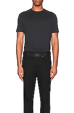 TOM FORD Short Sleeve Crew Neck T-shirt in Black, view 4, click to view large image.