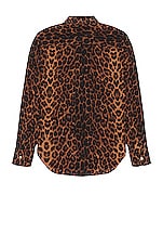 TOM FORD Fluid Fit Leisure Shirt in Leopard, view 2, click to view large image.