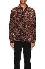 TOM FORD Fluid Fit Leisure Shirt in Leopard, view 3, click to view large image.