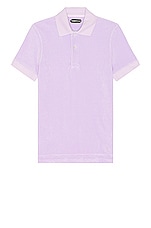 TOM FORD Short Sleeve Polo in Light Violet, view 1, click to view large image.