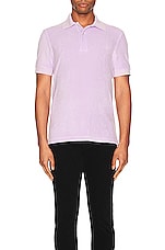 TOM FORD Short Sleeve Polo in Light Violet, view 3, click to view large image.