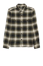 TOM FORD Cotton Outershirt in Grey & Brown, view 1, click to view large image.