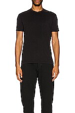 TOM FORD Viscose Cotton Tee in Black, view 3, click to view large image.