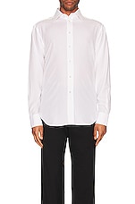 TOM FORD Fluid Silk Parachute Fluid Fit Shirt in Optical White, view 3, click to view large image.
