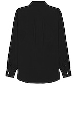 TOM FORD Fluid Silk Parachute Fluid Fit Shirt in Black, view 2, click to view large image.
