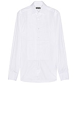 TOM FORD Evening Shirt in Optical White, view 1, click to view large image.