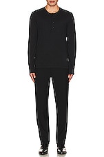 TOM FORD Henley in Black, view 4, click to view large image.