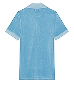 TOM FORD Towelling Polo in Aqua, view 2, click to view large image.