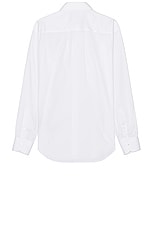 TOM FORD Cotton Silk Serge Fluid Fit Shirt in Optical White, view 2, click to view large image.