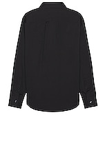 TOM FORD Cotton Silk Serge Fluid Fit Shirt in Black, view 2, click to view large image.