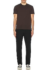 TOM FORD Lyocell Cotton Short Sleeve Tee in Dark Chocolate, view 4, click to view large image.