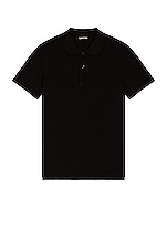 TOM FORD Garment Dyed Polo in Black, view 1, click to view large image.