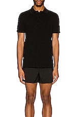 TOM FORD Garment Dyed Polo in Black, view 3, click to view large image.