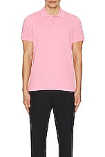 TOM FORD Tennis Piquet Short Sleeve Polo in Pink, view 3, click to view large image.