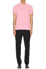 TOM FORD Tennis Piquet Short Sleeve Polo in Pink, view 4, click to view large image.