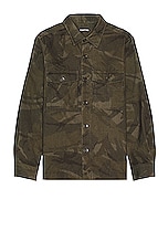 TOM FORD Camo Cord Over Shirt in Combo Camo, view 1, click to view large image.