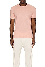 TOM FORD Melange Crew in Soft Peach, view 3, click to view large image.